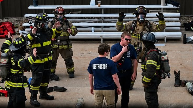 Instructors leading a training drill